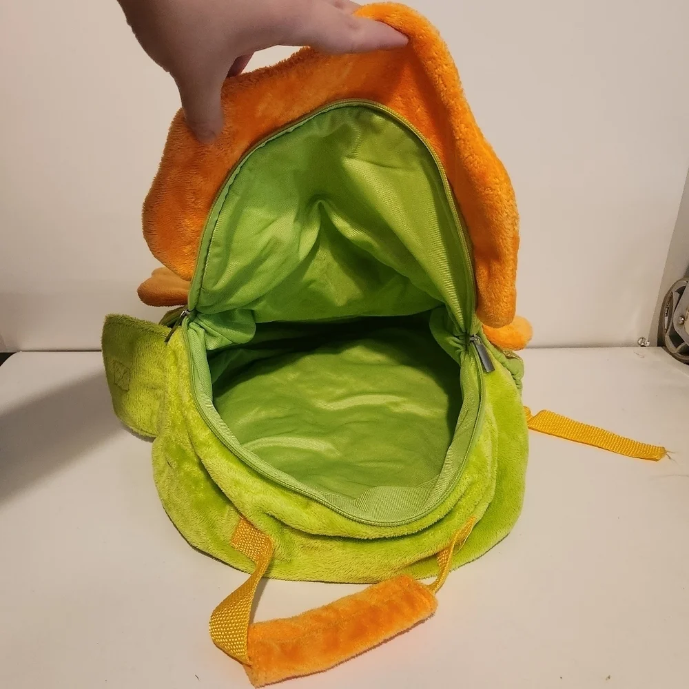 18” Animal Adventure Green and Orange Triceratops Backpack